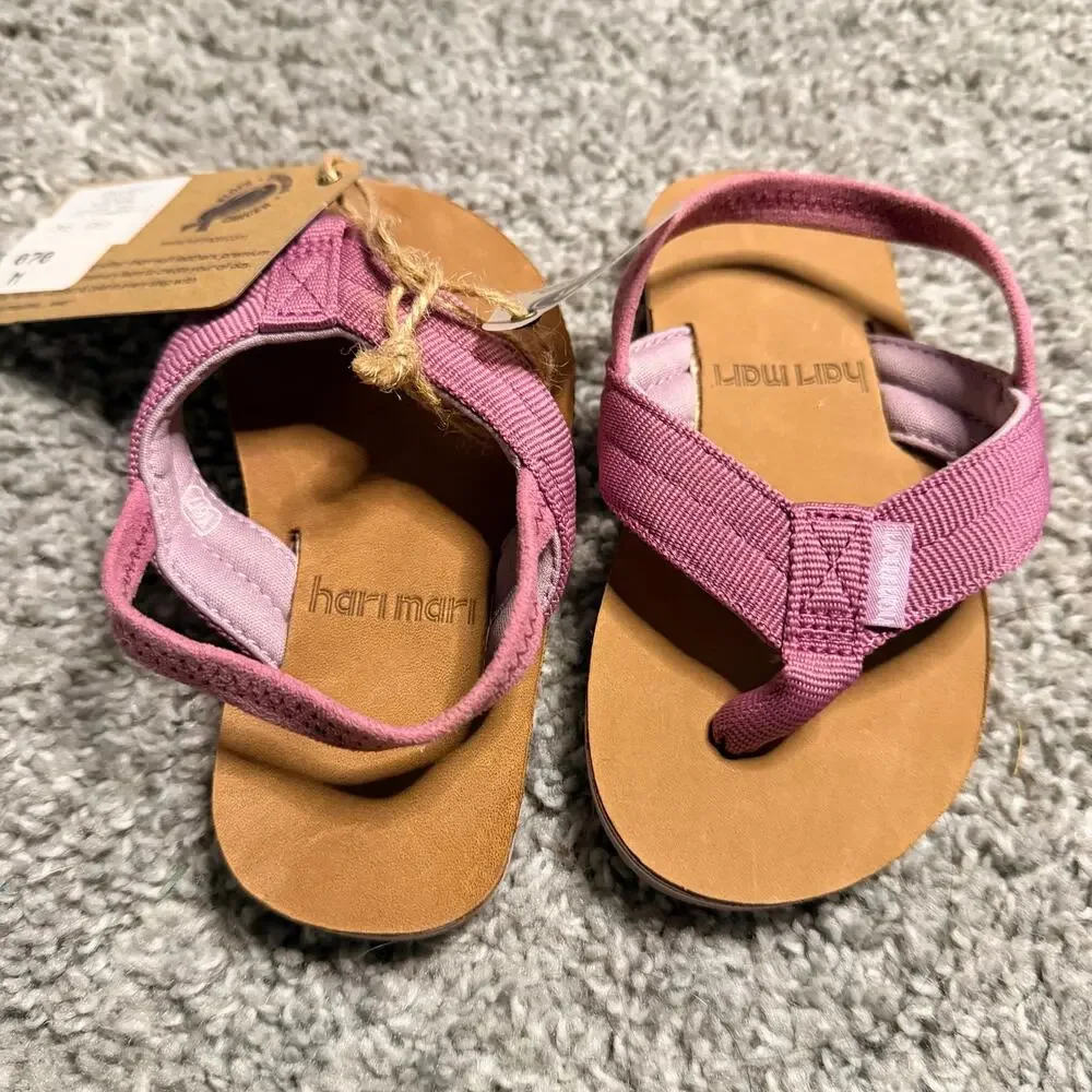 Hari Mari Baby Flip Flops Scouts Pink Leather US 7 Medium NEW